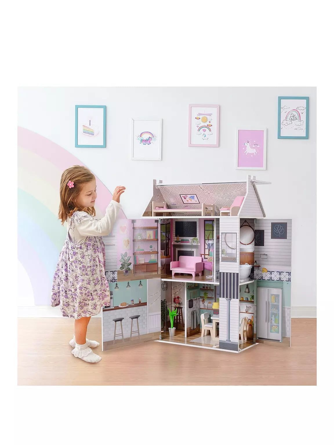 Olivia's Little World - Dreamland 3 Side Open Farmhouse Doll House