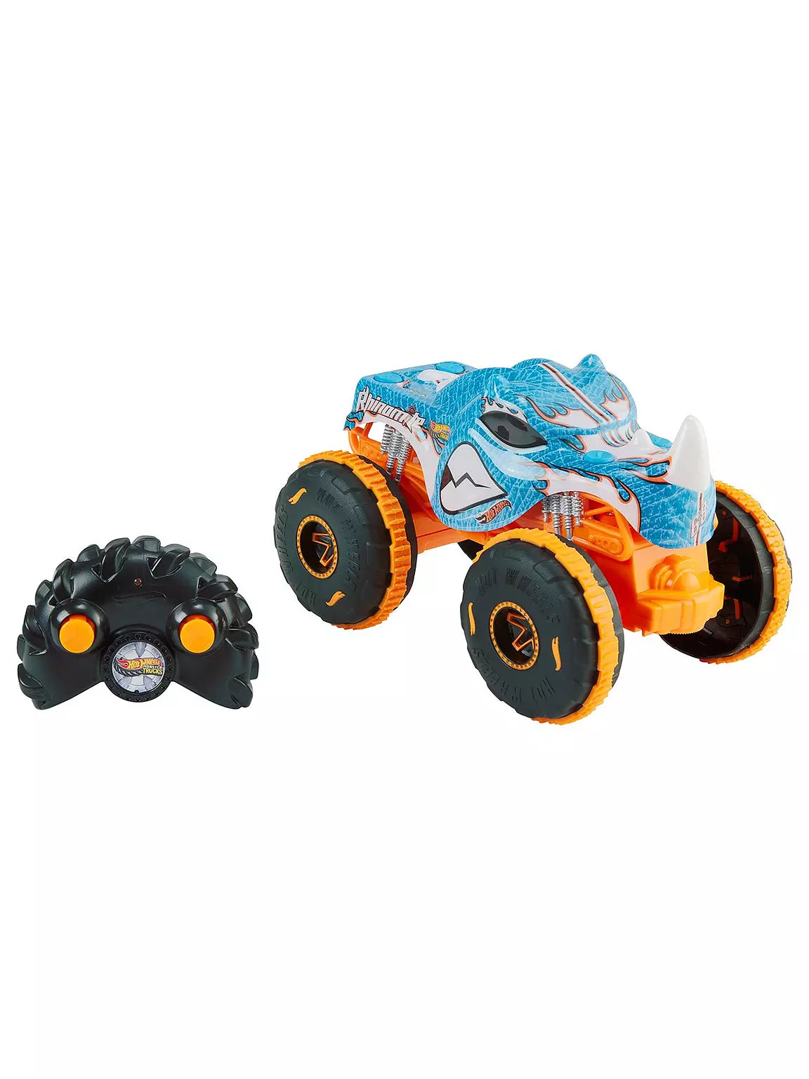 Hot Wheel RC Monster Trucks Rhinomite in 1:24 Scale, Battery-Powered Remote-Control Toy Truck