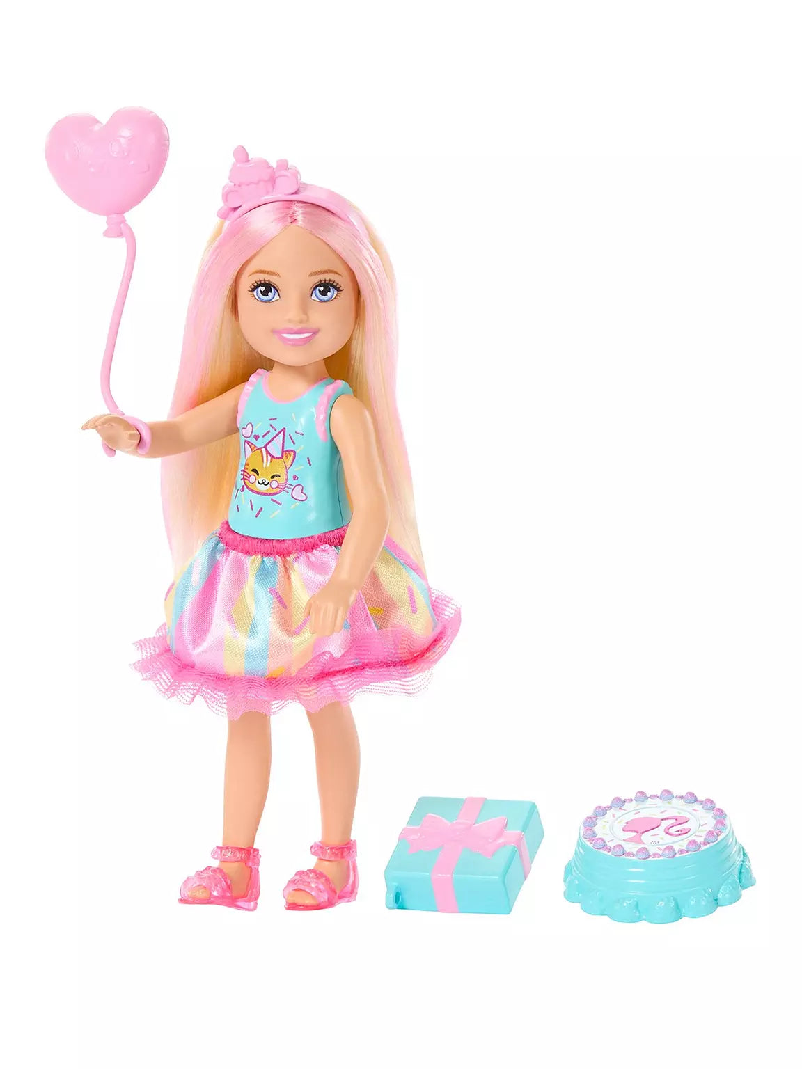 Club Chelsea Birthday-Themed Small Doll with Pink-Streaked Blonde Hair & Party Accessories